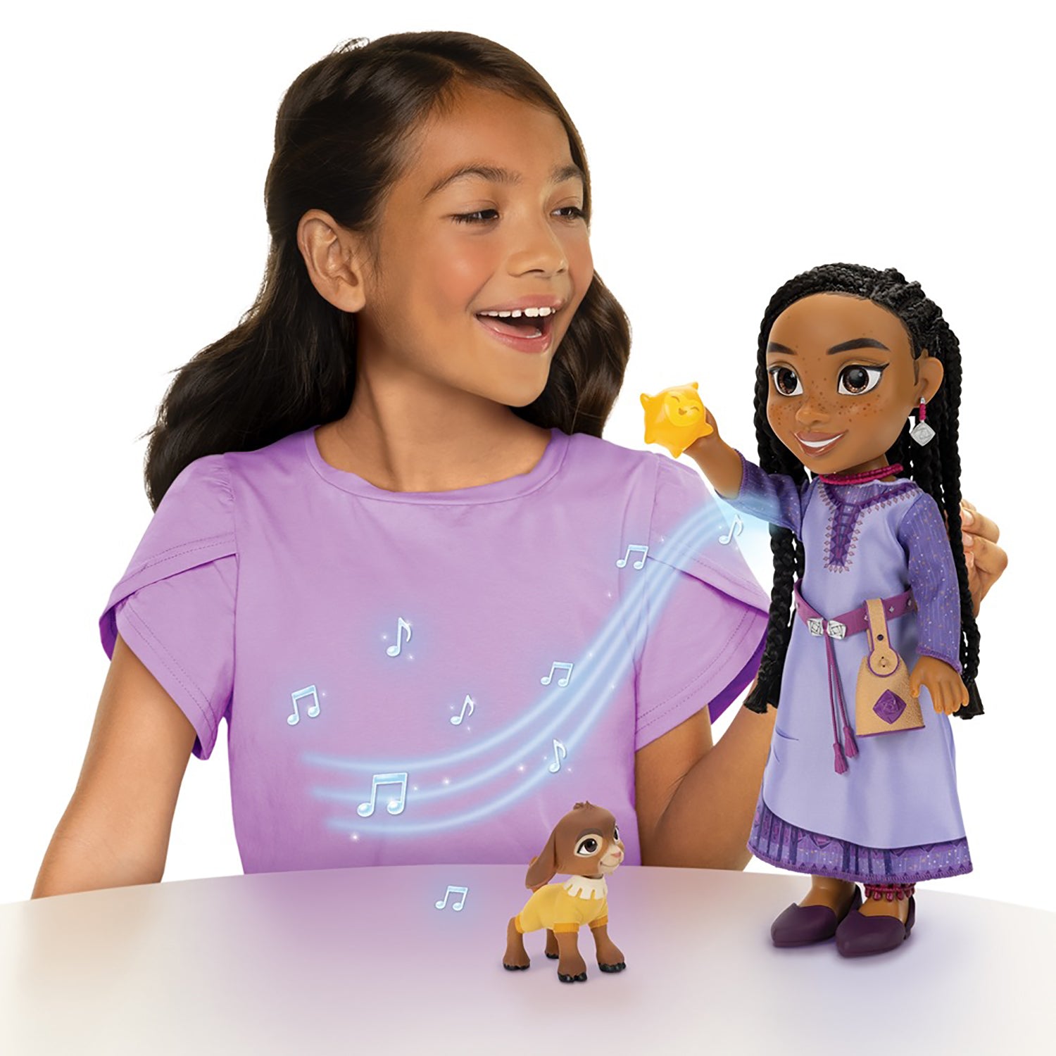 JAKKS - Disney Wish Bambola Asha che canta con Valentino e Star h36 cm